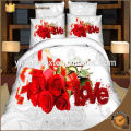 100% polyester 3D Modern bedding set Rose Flower Printed Bedroom set